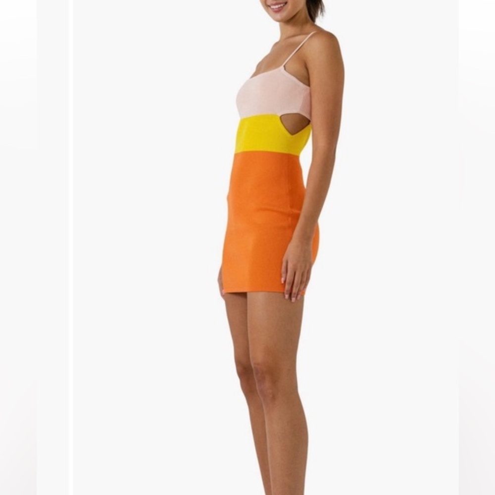 NWT ENDLESS ROSE Colorblock Cutout Mini Dress - Picture 2 of 10